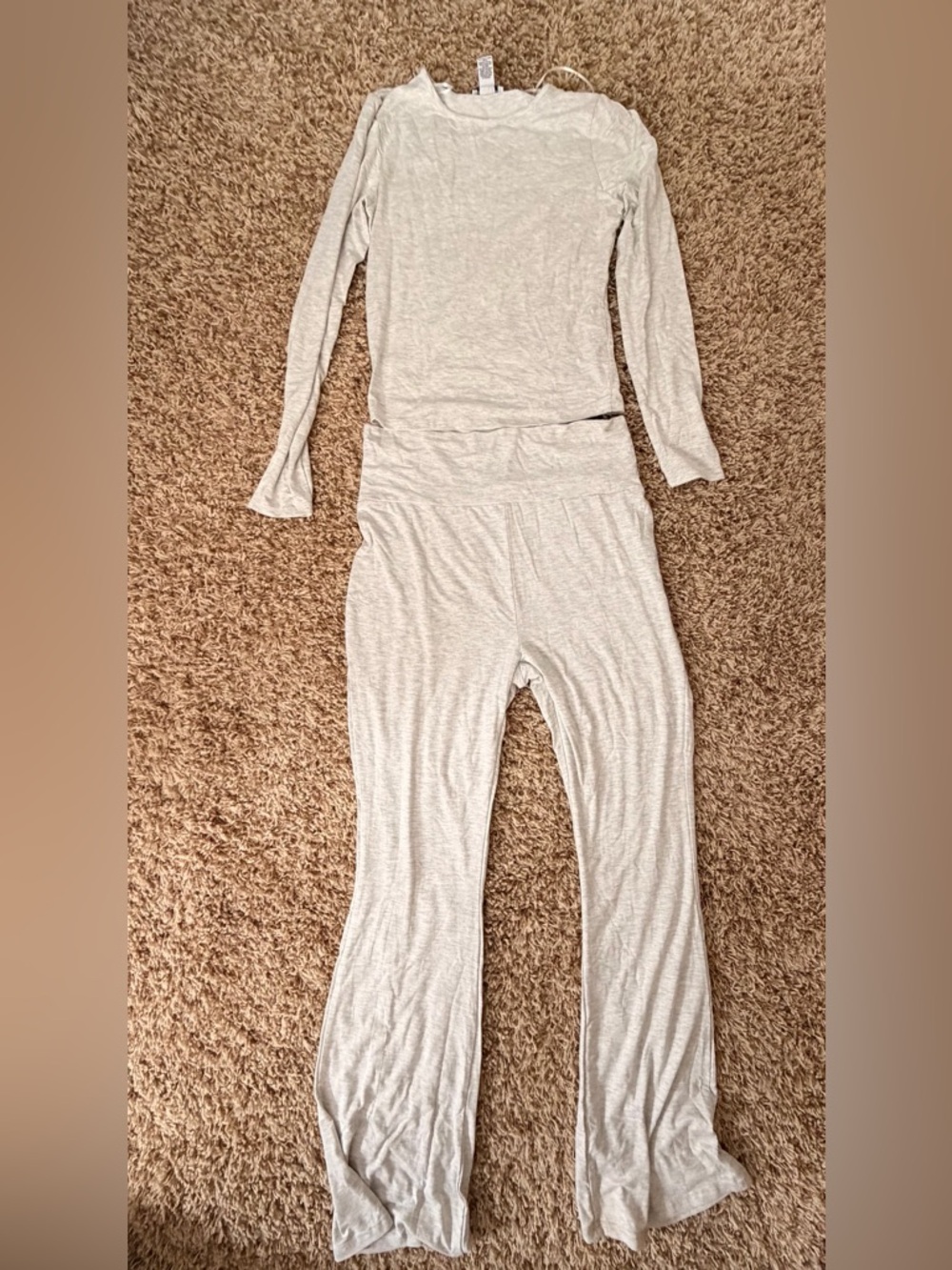 Soft Light Gray Women's Two-Piece Lounge Pajama Set